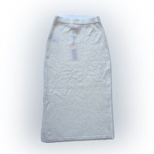 Noname Crochet Midi Skirt 100% Cashmere White Size XS NWT